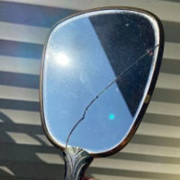 Vintage Silver Coated Floral Hand Mirror - Picture 5 of 5